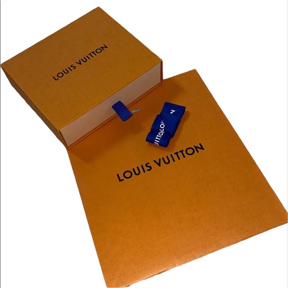 Auth Louis Vuitton gift box paper bag LV ribbon - Picture 1 of 6